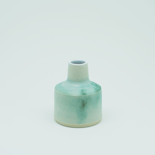 Small Teal Stoneware Vase # 24